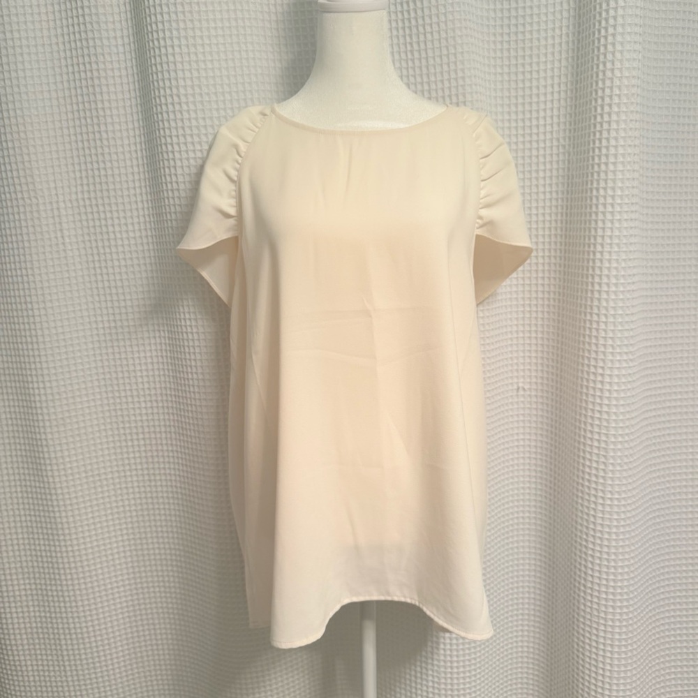 Ann Taylor Soft Ivory Short Sleeve Blouse